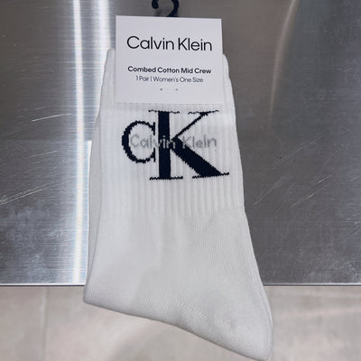 韓國 Calvin Klein Women's Monogram Logo Crew Socks【SC291】