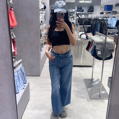 韓國 Calvin Klein Women's Wide-Leg Linen Denim【SC362】