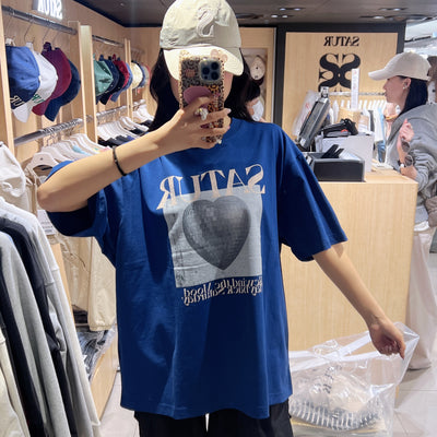 韓國 Satur Mirror ball graphic short-sleeve T-shirt【SR364】