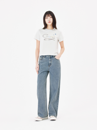 韓國 Mark Gonzales Women's GONZ Applique Crop T-shirt【MG283】