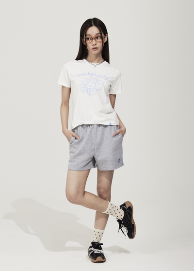 韓國 Wacky Willy Women's Big Lily Graphic Short Sleeve T-shirt【WW171】