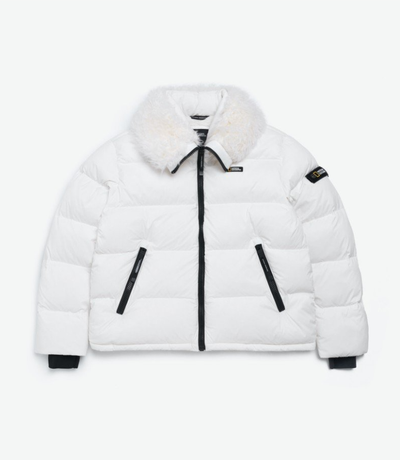 韓國 National Geographic 女款 Bernese Eco-fur Color Block Short Down Jumper【NG1139】