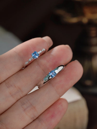18k金海藍寶情侶女對 (訂金$500,總售價為 $3,238)
【SM2130】