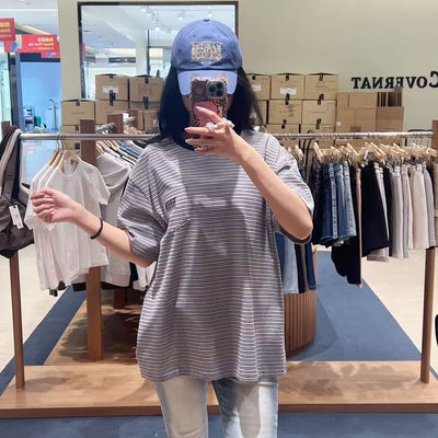 韓國 Marithe Francois Girbaud Small Classic Logo Stripe Ringer Tee【MD283】