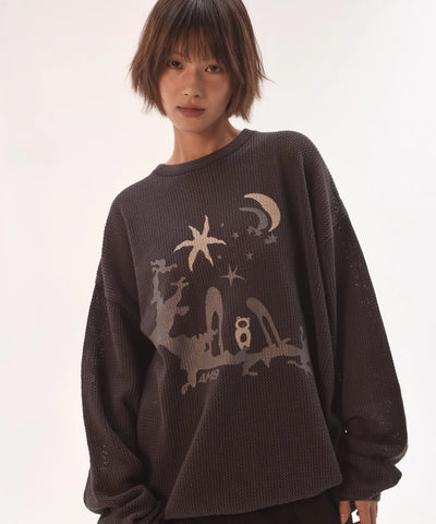 韓國 Ambler Mystical Forest Pullover Crewneck Punching Knit【AR090】