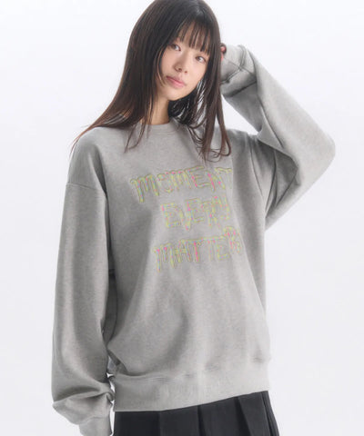 韓國 Ambler Moment Applique Embroidery Sweatshirt【AR166】
