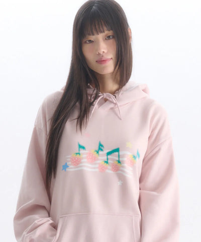 韓國 Ambler Music Note Graphic Hoodie【AR171】