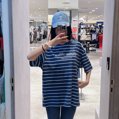 韓國 Calvin Klein Striped Pique Calvin Klein NYC Short Sleeve T-shirt【SC350】