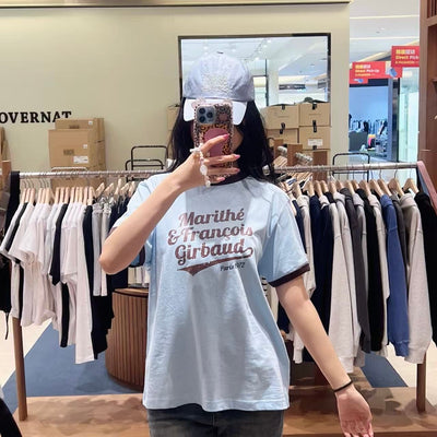 韓國 Marithe Francois Girbaud Vintage Logo Ringer Tee【MD248】