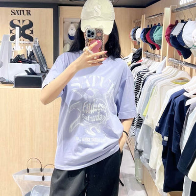 韓國 Satur Sun Retro Graphic T-Shirt (男女同款)【SR338】