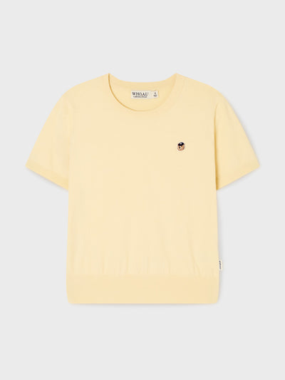 韓國 WhoAU Steve R-neck Plain Short Sleeve Sweater【WA326】