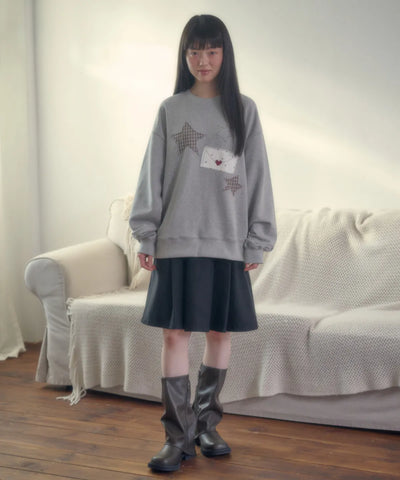 韓國 Ambler By Letter Applique Embroidery Sweatshirt【AR168】