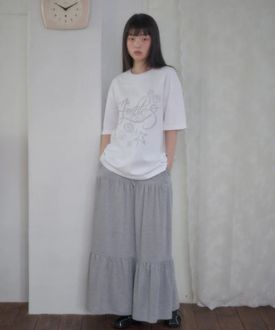 韓國 Ambler Cross-stitch Graphic Short Sleeve T-shirt【AR184】