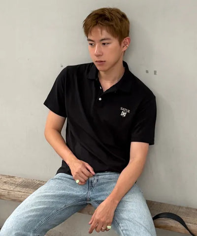 韓國 Satur Lauren Piqué Polo Short Sleeve T-shirt【SR402】