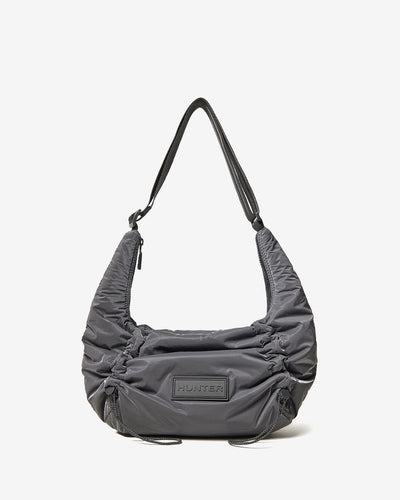 韓國 Hunter Glossy Drawstring Midi Hobo【HR064】