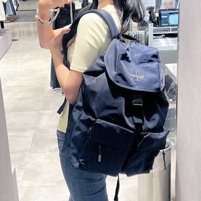 韓國 Calvin Klein Unisex Bold Logo Nylon Flap Backpack【SC281】