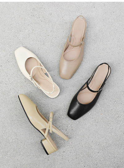 韓國 Sappun Daphni Mary Jane Slingback Flat Shoes (3cm)
【SA074】