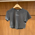 韓國 Marithe Francois Girbaud W Silver Lettering Crop Tee【MD303】