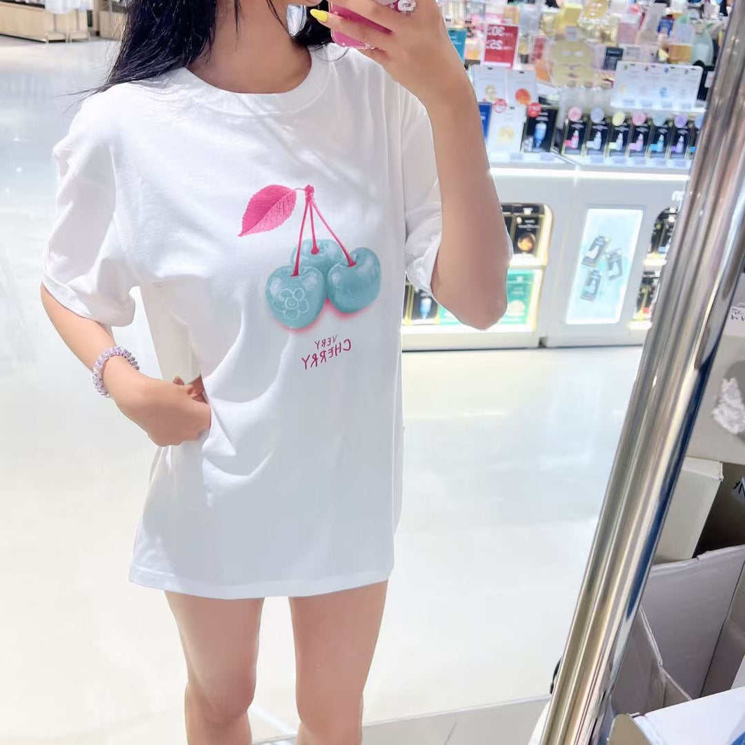韓國 Wacky Willy Cherry Art Short Sleeve T-shirt【WW285】