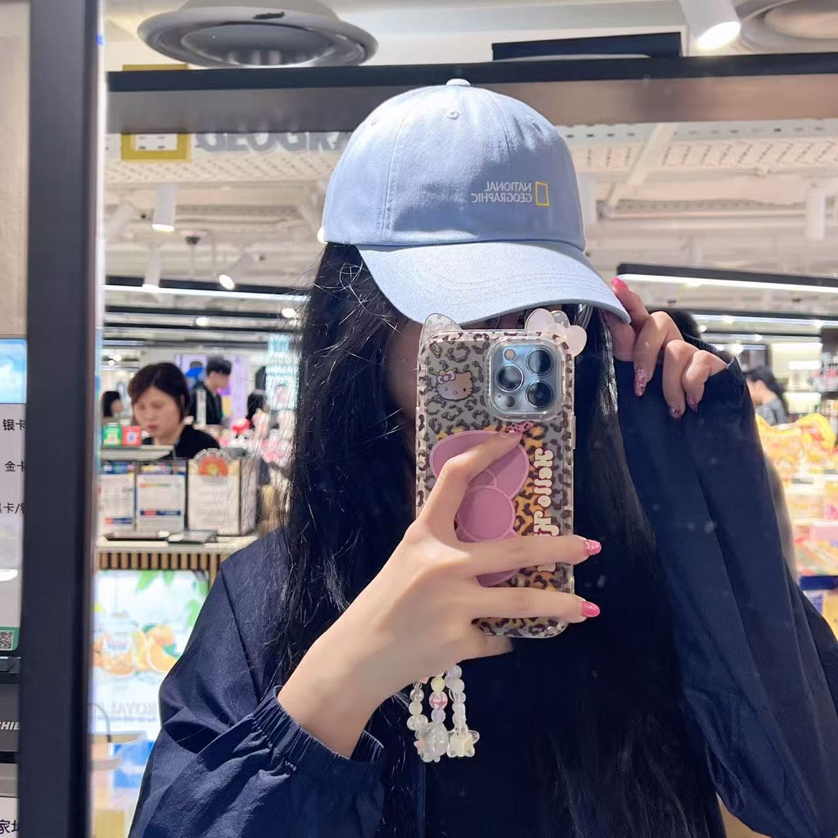 韓國 National Geographic Embroidered Small Logo Baseball Cap【NG927】