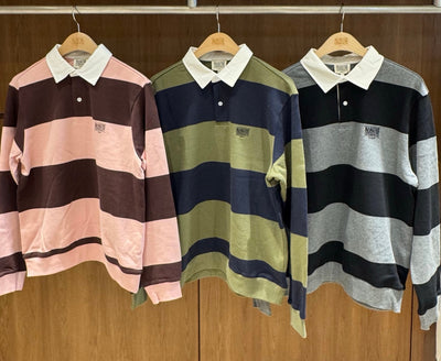 韓國 Marithe Francois Girbaud Small Classic Logo Rugby Stripe Sweatshirt【MD365】