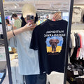 韓國 National Geographic Ratel Regen Animal Big Graphic Semi-Overfit Short Sleeve T-shirt【NG855】