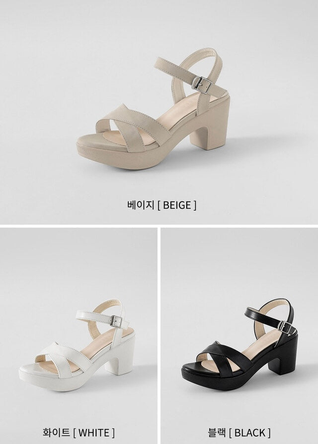 韓國 Chaakan Minute Cross Strap Sandal Heels【CN011】