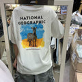 韓國 National Geographic Ratel Regen Animal Big Graphic Semi-Overfit Short Sleeve T-shirt【NG855】