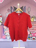 韓國 SPAO Round Neck Mini Cable Short Sleeve Cardigan【SP461】