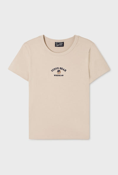 韓國 WhoAU Steve Embroidery Short Sleeve T-shirt【WA376】