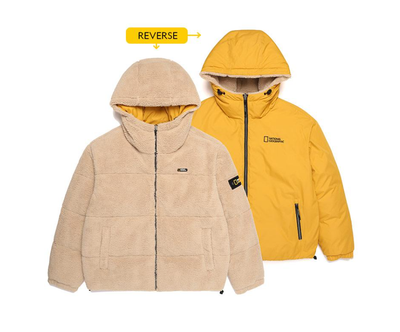 韓國 National Geographic 男款 Reamer Reversible Fleece Hoodie Down Jumper【NG1117】