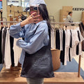 韓國 Marithe Francois Girbaud Drawing Classic Logo Denim Eco Bag【MD090】