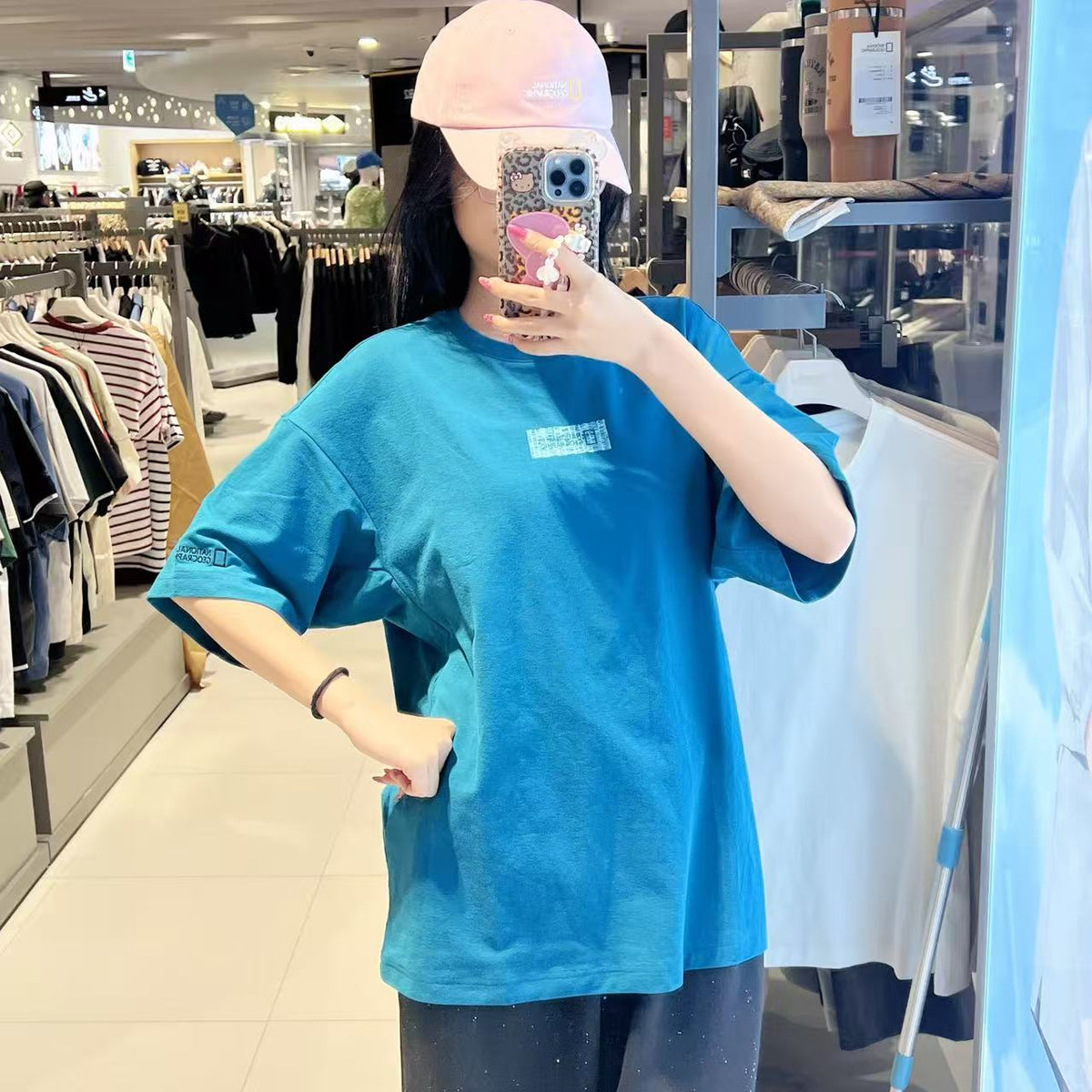 韓國 National Geographic Nature Cooling Logo Semi-Overfit Short Sleeve T-shirt【NG955】