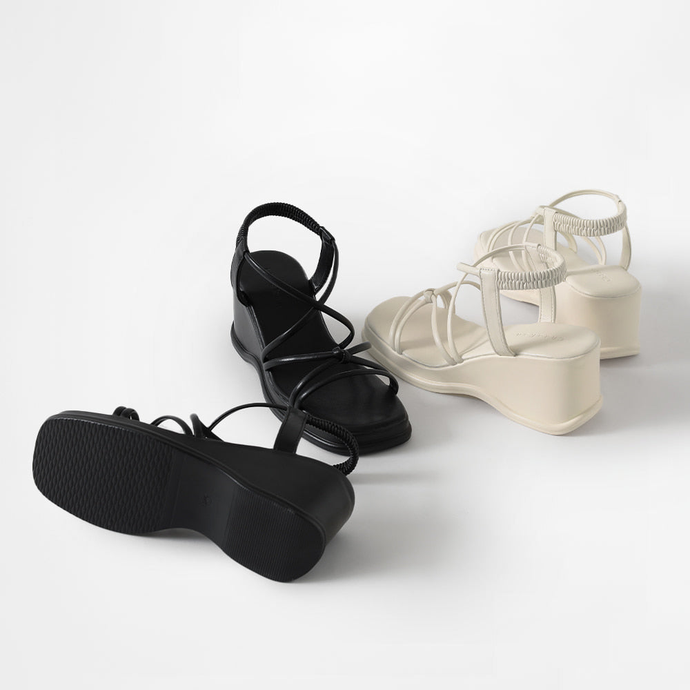 韓國 Chaakan Daphne Strap Wedge Heel Slingback Sandals【CN012】