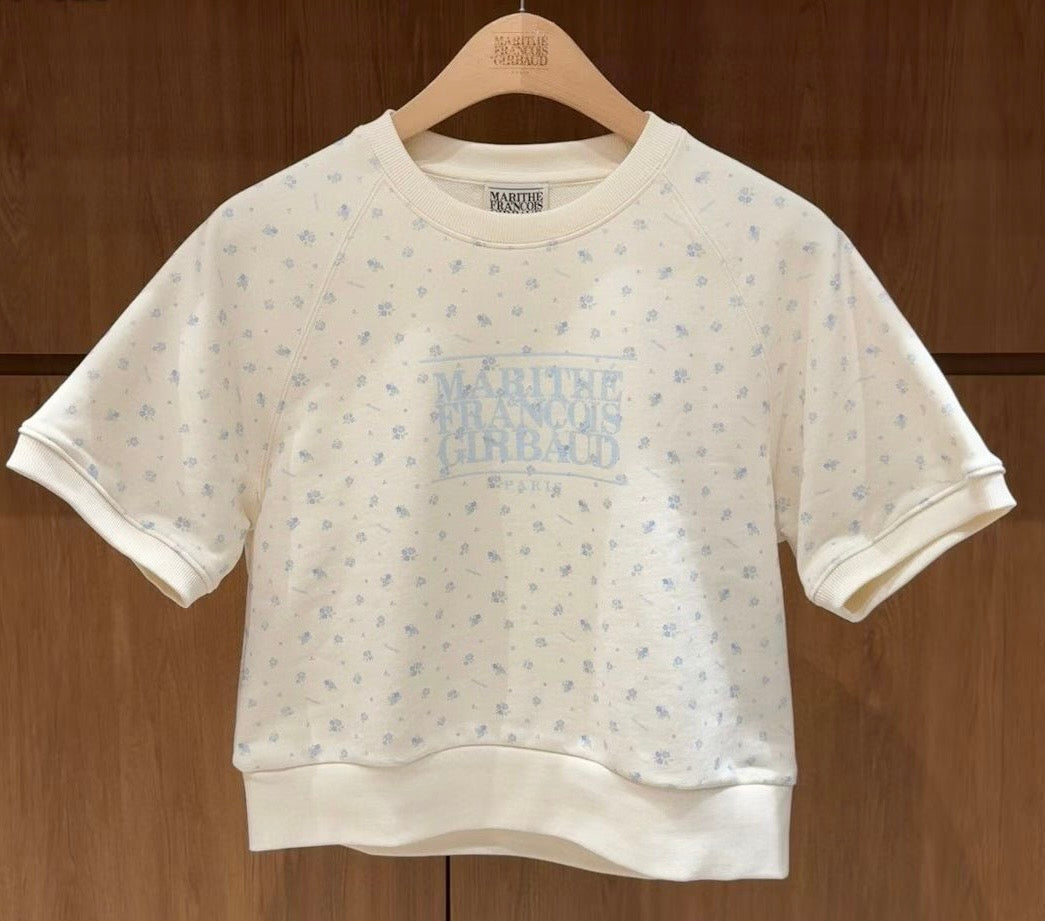 韓國 Marithe Francois Girbaud W Vintage Classic Logo Half Sweatshirt【MD207】
