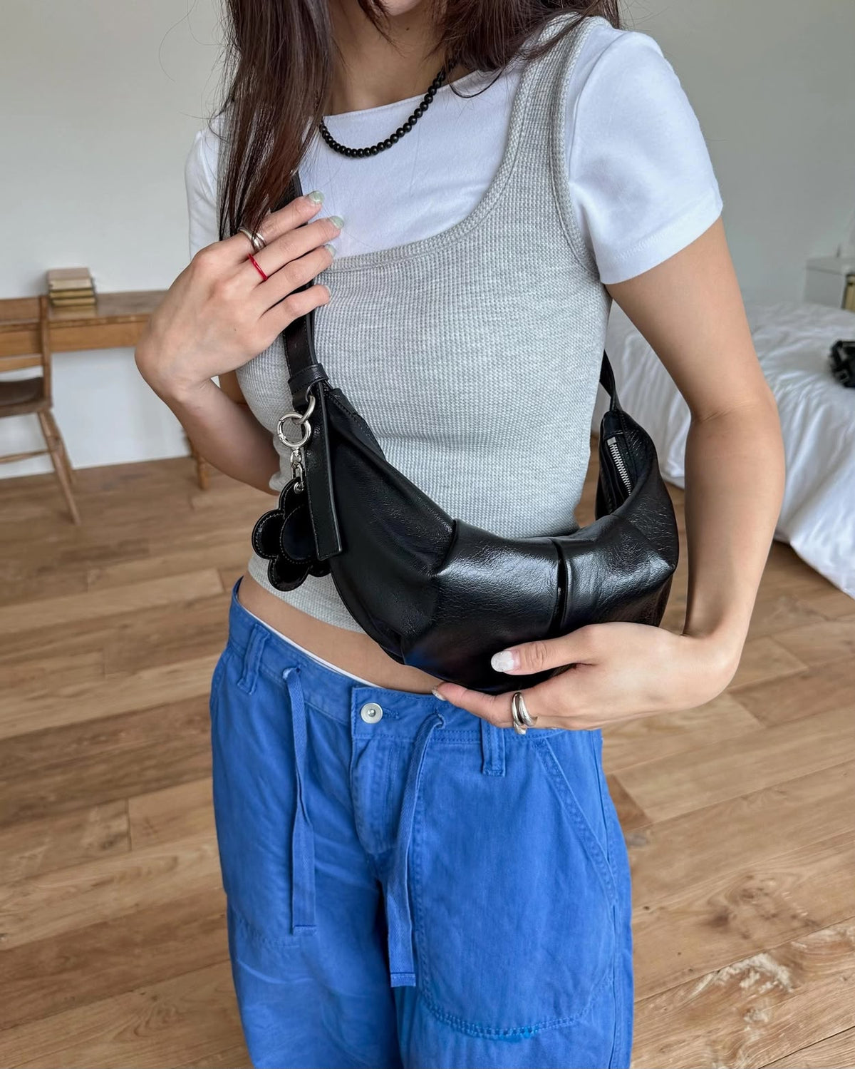 韓國 Bucks & Leather 分身斜挎餃子包【SM2379】