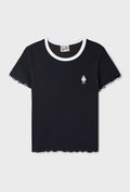 韓國 WhoAU Steve Ribbed Frill T-shirt【WA377】