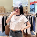 韓國 Marithe Francois Girbaud W Classic Logo Applique Ringer Crop Tee【MD250】