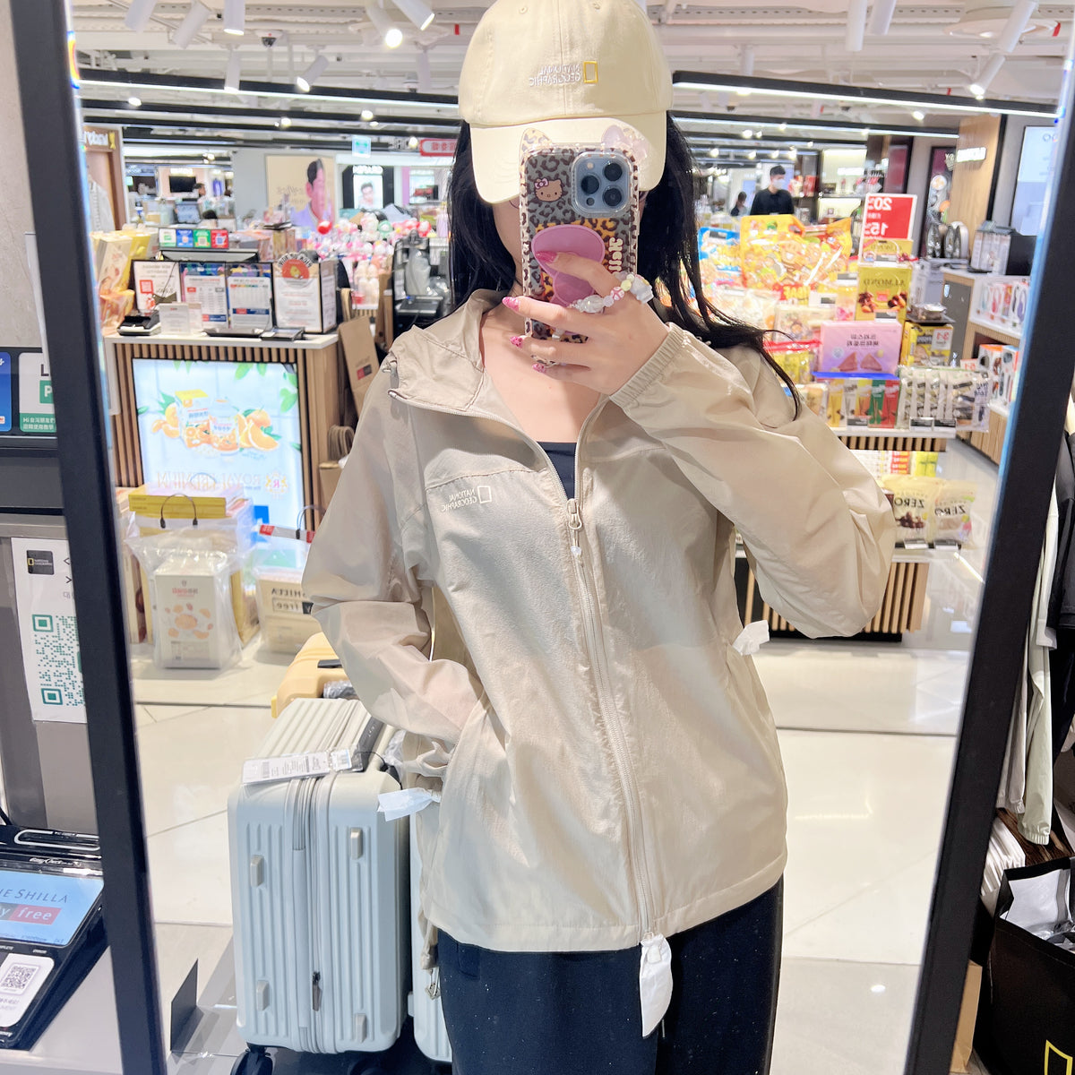 韓國 National Geographic Light Pack Hooded Full-Zip Windbreaker (防曬面料)【NG869】