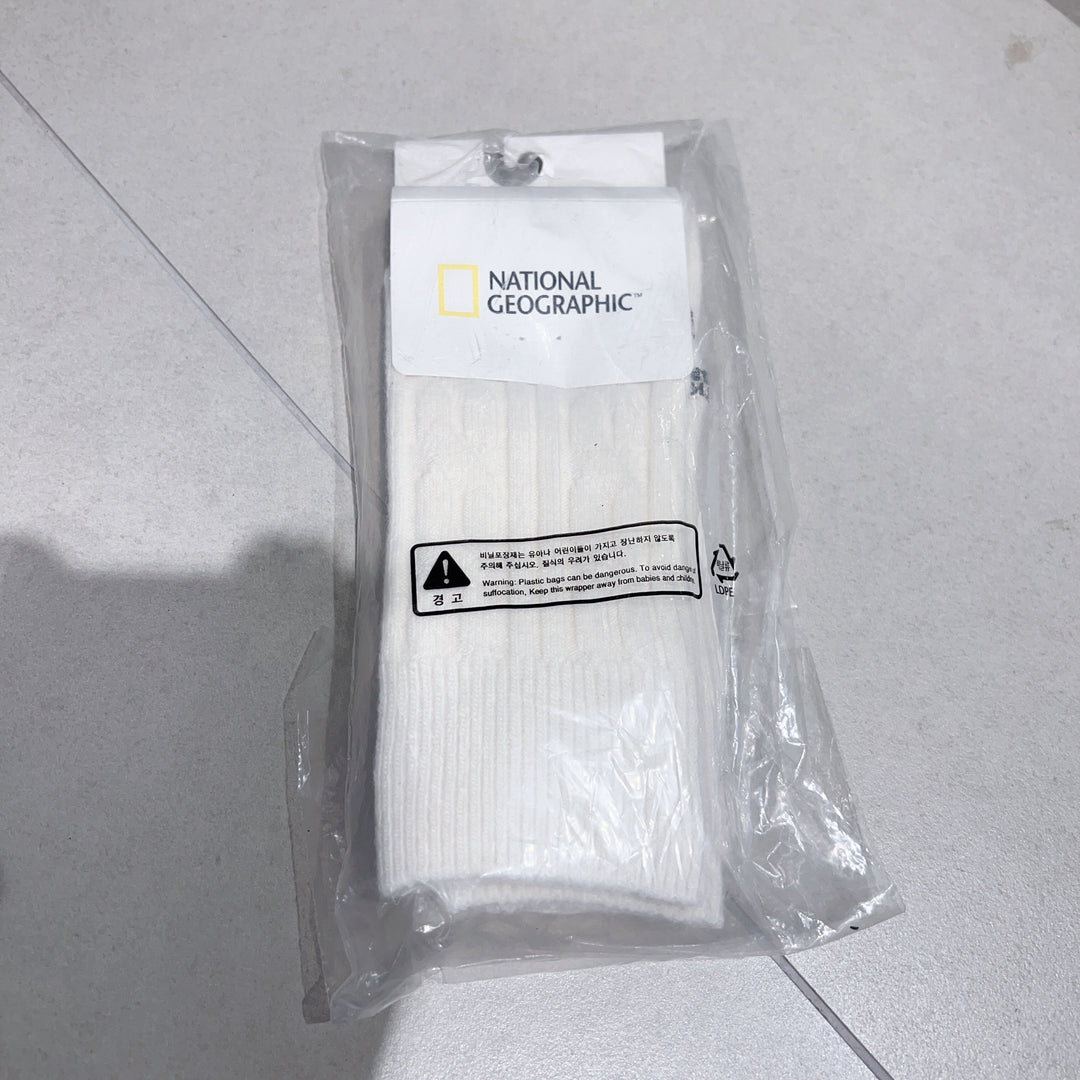 韓國 National Geographic Unisex Cable Knit Wool Crew Socks 1Pack【NG1004】