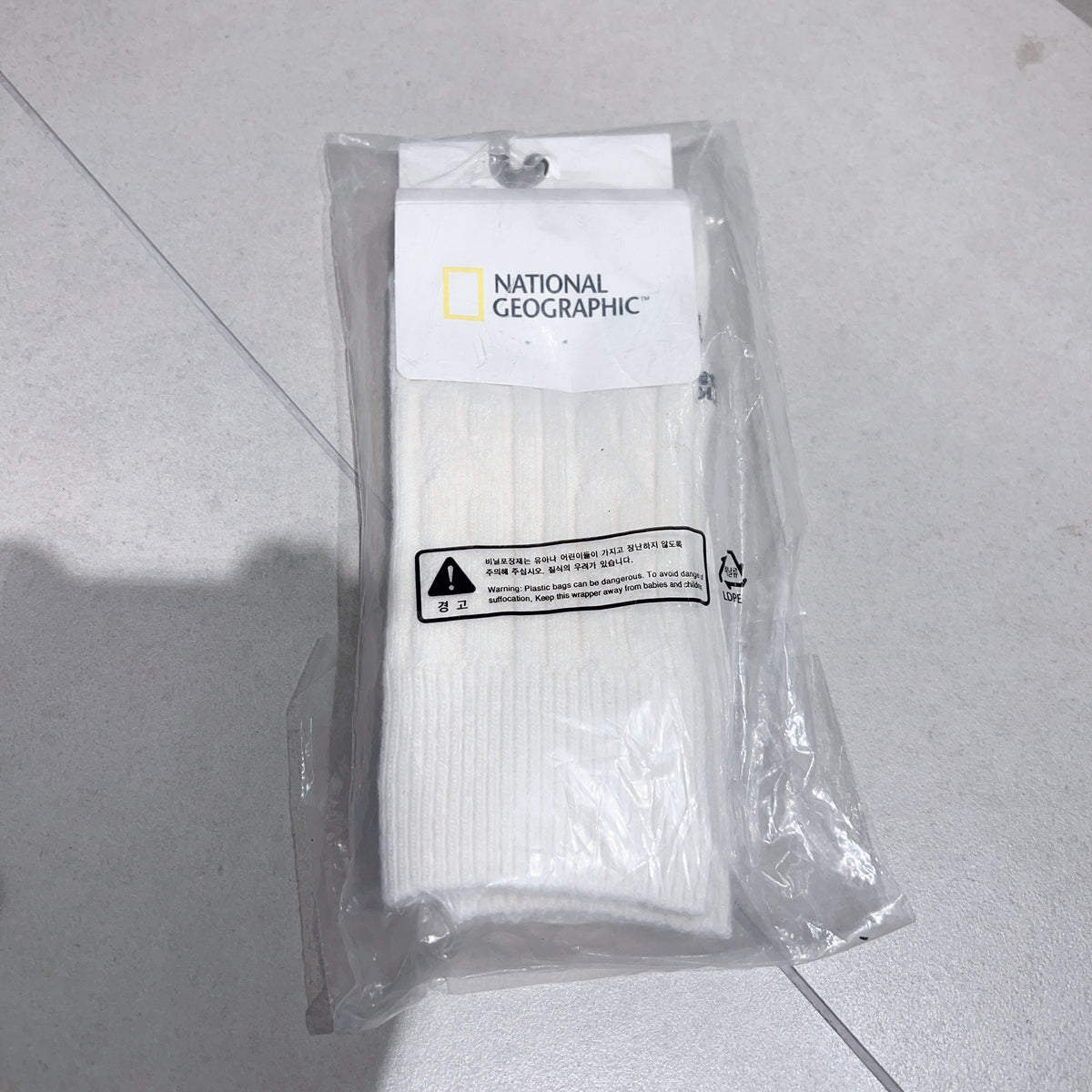韓國 National Geographic Unisex Cable Knit Wool Crew Socks 1Pack【NG1004】