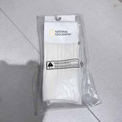 韓國 National Geographic Unisex Cable Knit Wool Crew Socks 1Pack【NG1004】