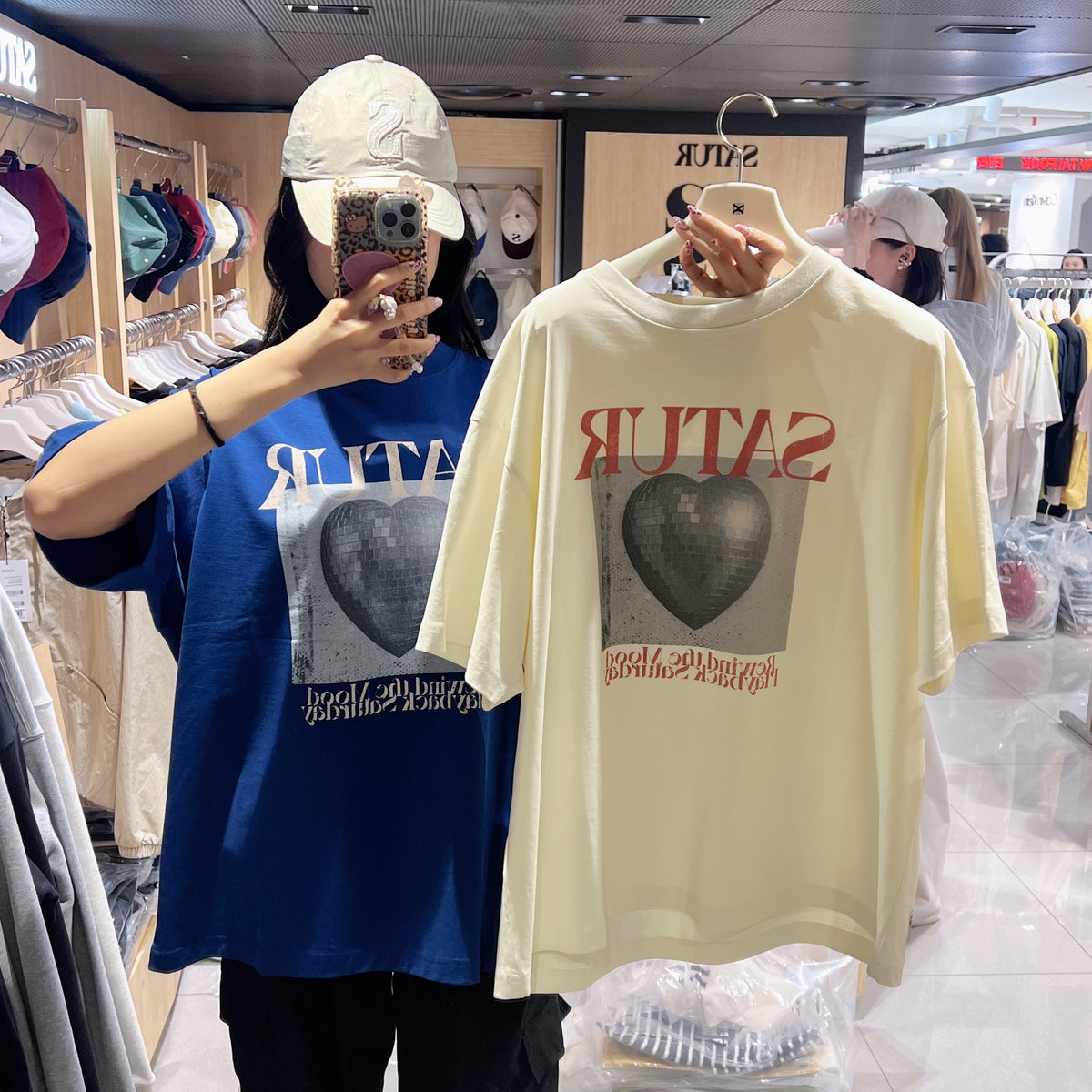 韓國 Satur Mirror ball graphic short-sleeve T-shirt【SR364】