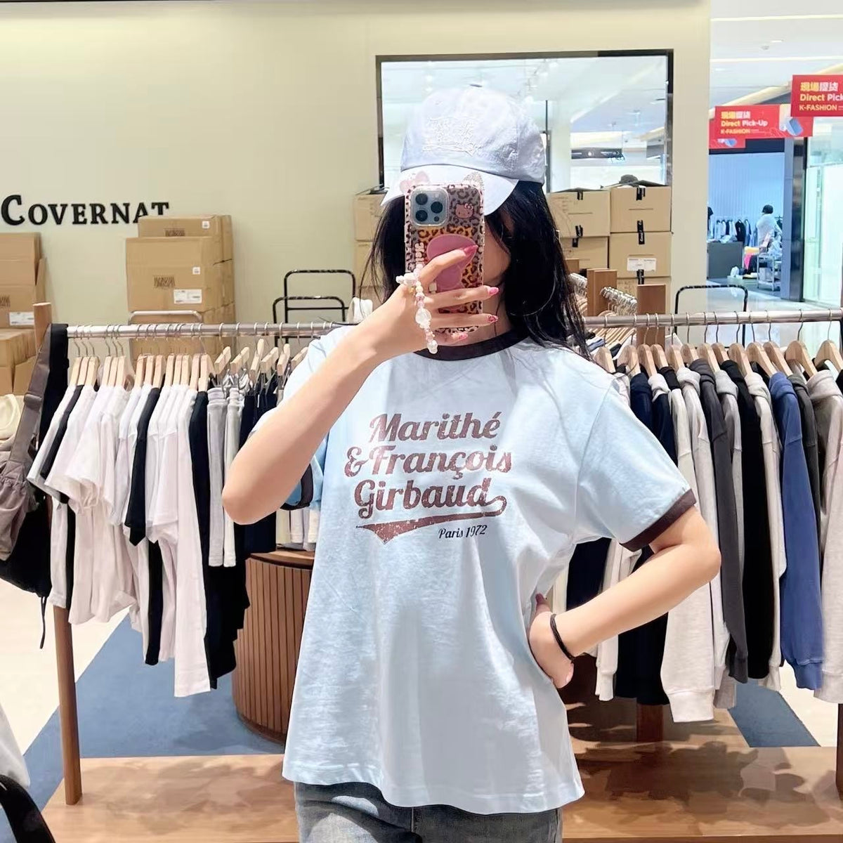 韓國 Marithe Francois Girbaud Vintage Logo Ringer Tee【MD248】