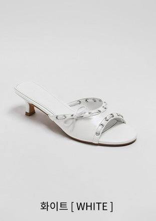 韓國 Chaakan Kino Eyelet Mule Slippers【CN029】