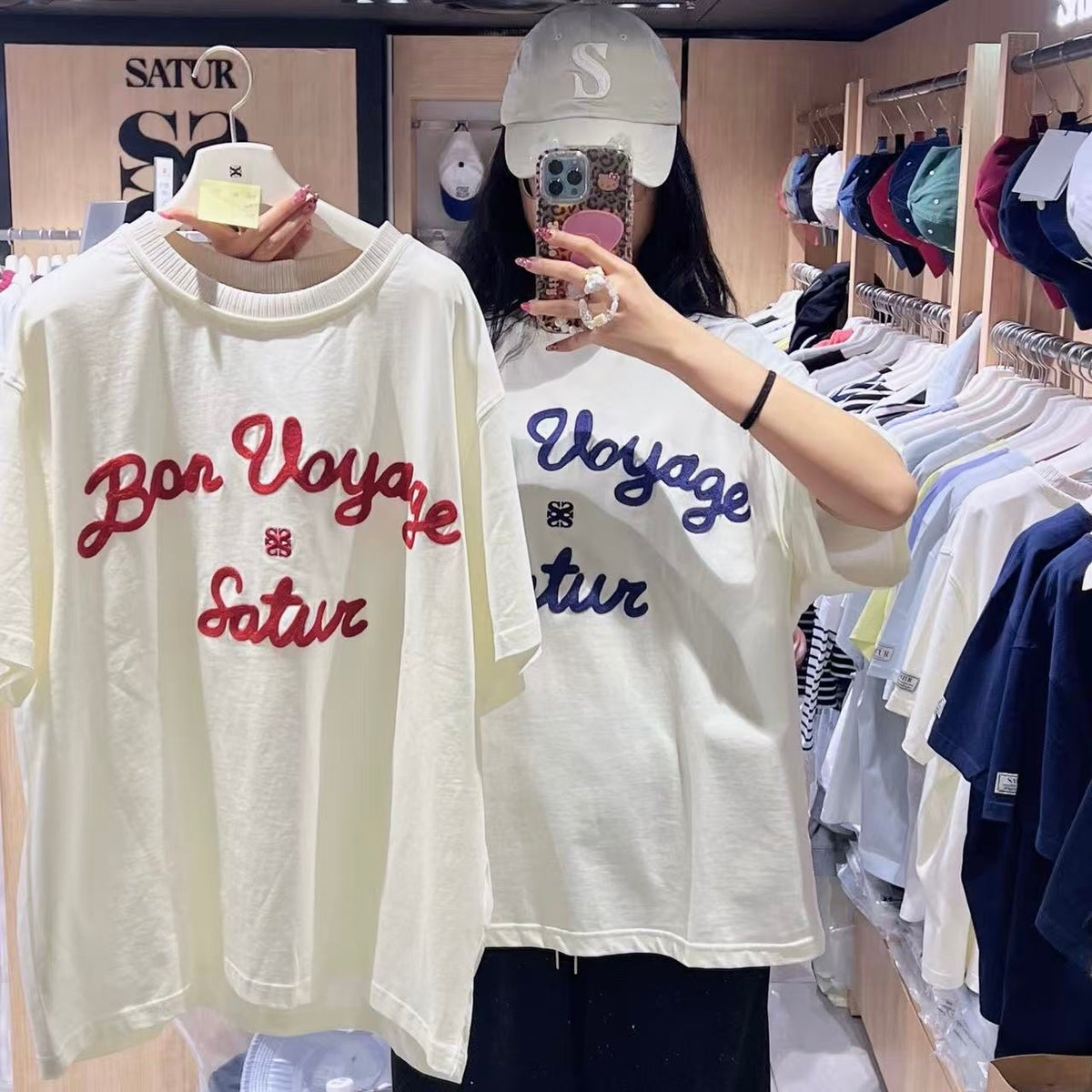 韓國 Satur Setter Logo Embroidered Voyage Short Sleeve T-shirt (男女同款)【SR340】