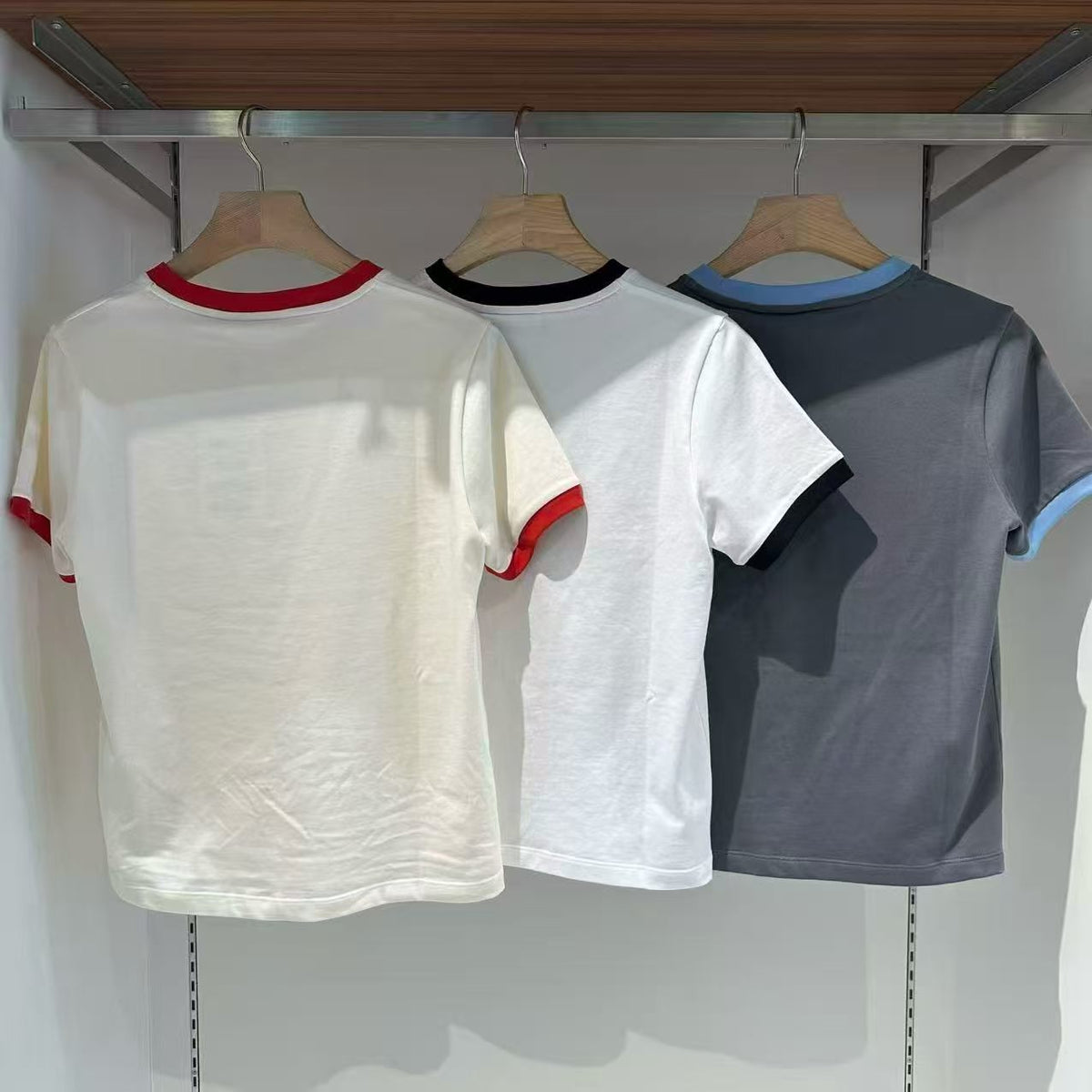 韓國 Wacky Willy Women's Regular Fit Ringer Short Sleeve T-Shirt【WW244】