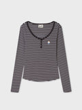 韓國 WhoAU Steve Ribbed Henryneck T-shirt【WA399】