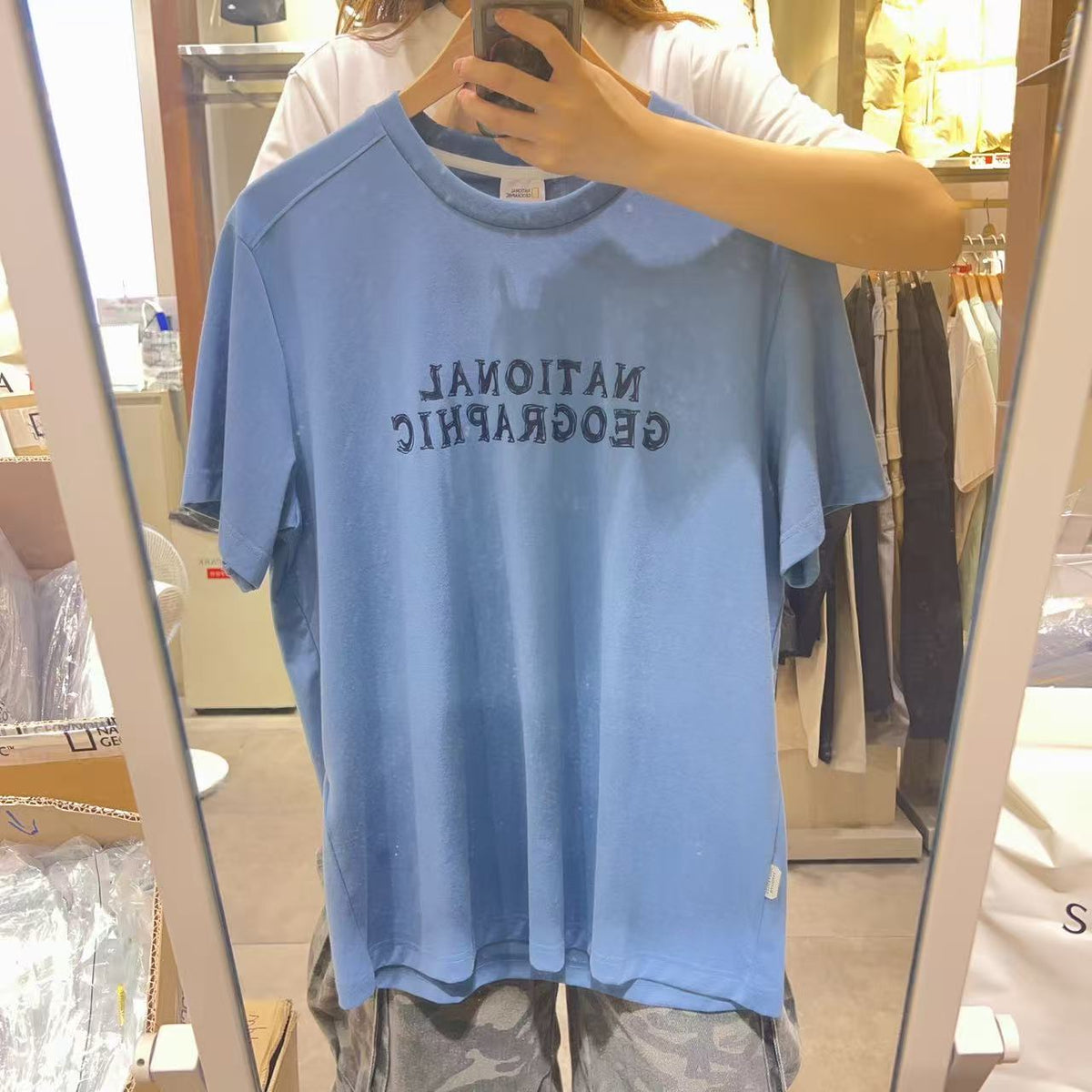 韓國 National Geographic 男女同款 NeoD Big Logo Short Sleeve T-shirt【NG864】