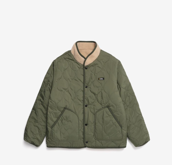 【現貨】韓國 National Geographic Unisex Malay Mac Round Reversible Fleece Zip-Up【NG047】